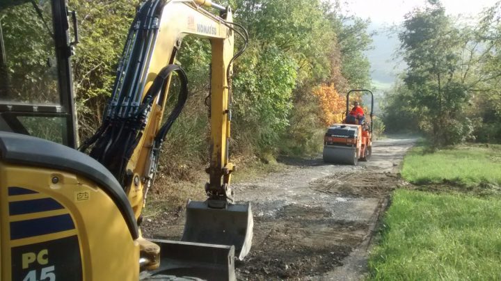 I lavori di fine estate sulla strada fino al Monte
